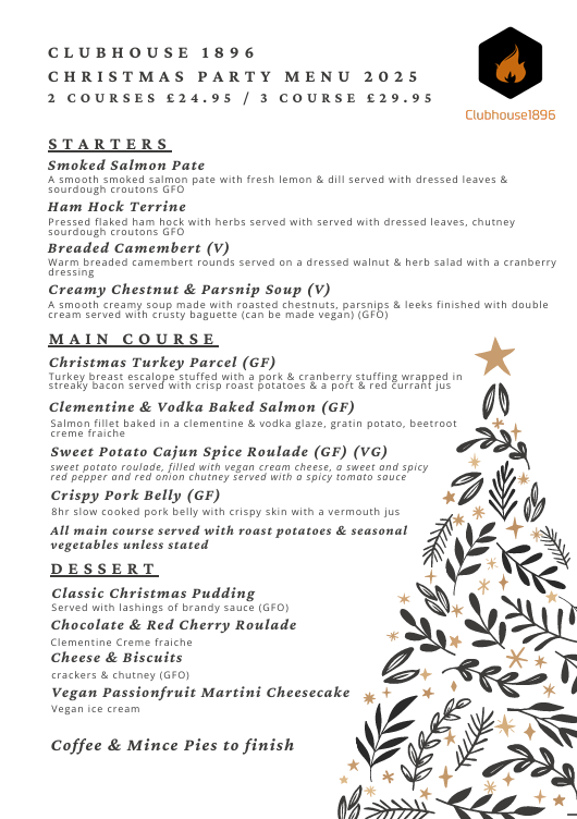Christmas menu 2025
