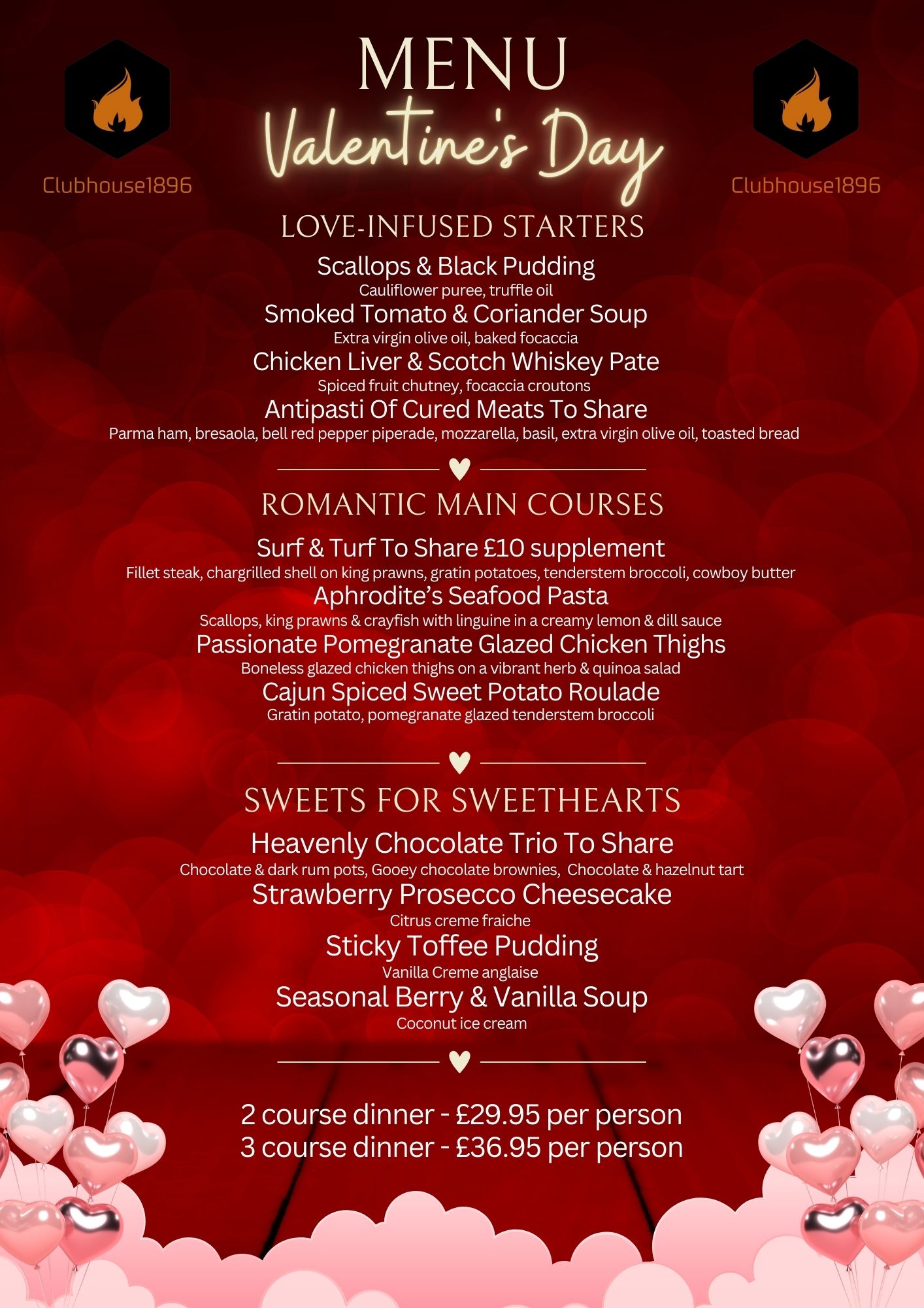 Dark Red Valentines Day Food and Drink Menu 002